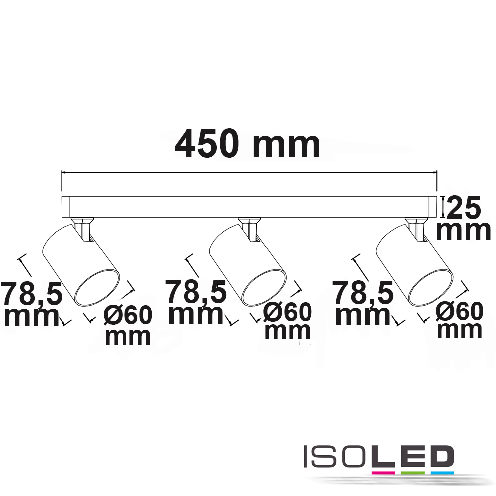 ISOLED Wand-/Deckenleuchte GU10 Triple Pic_1