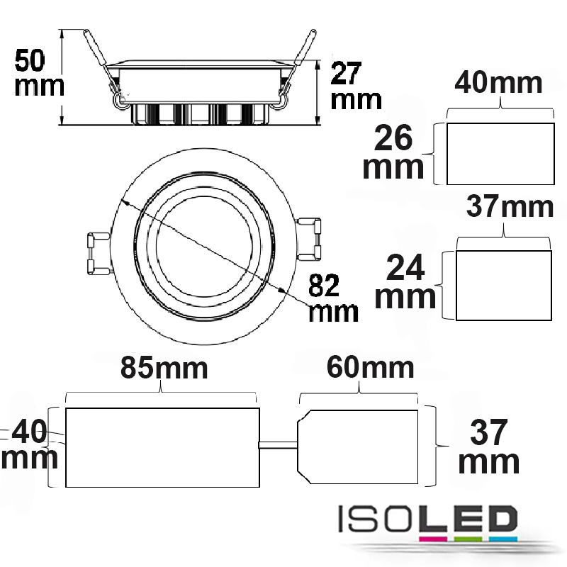 ISOLED LED Einbaustrahler, weiß, 8W Pic_2