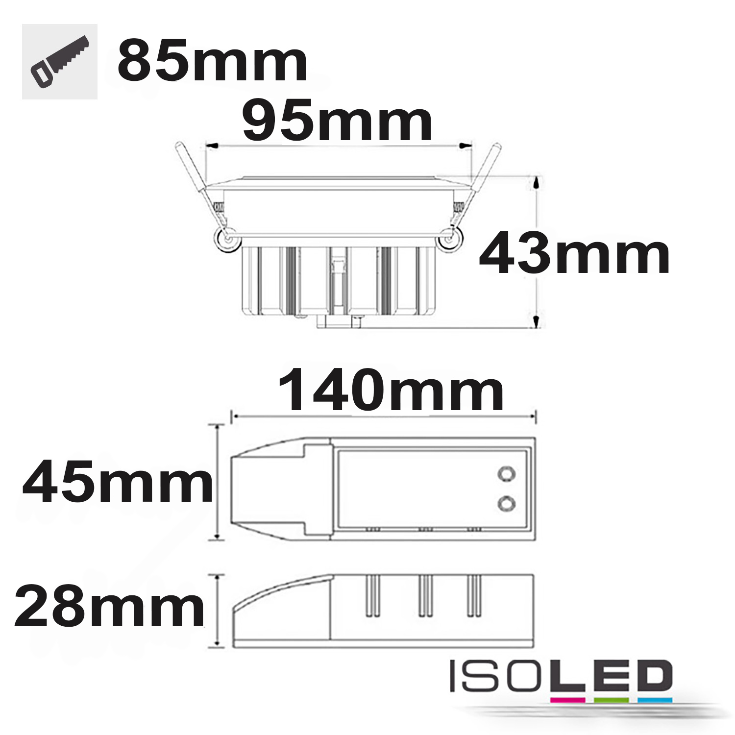 ISOLED LED Einbaustrahler, weiß, 15W Pic_1