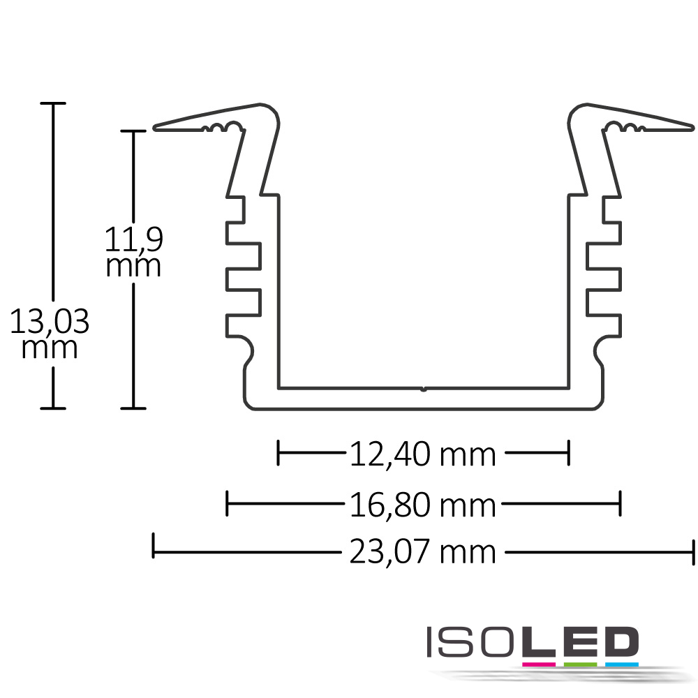 ISOLED LED Einbauprofil DIVE12 Aluminium Pic_2