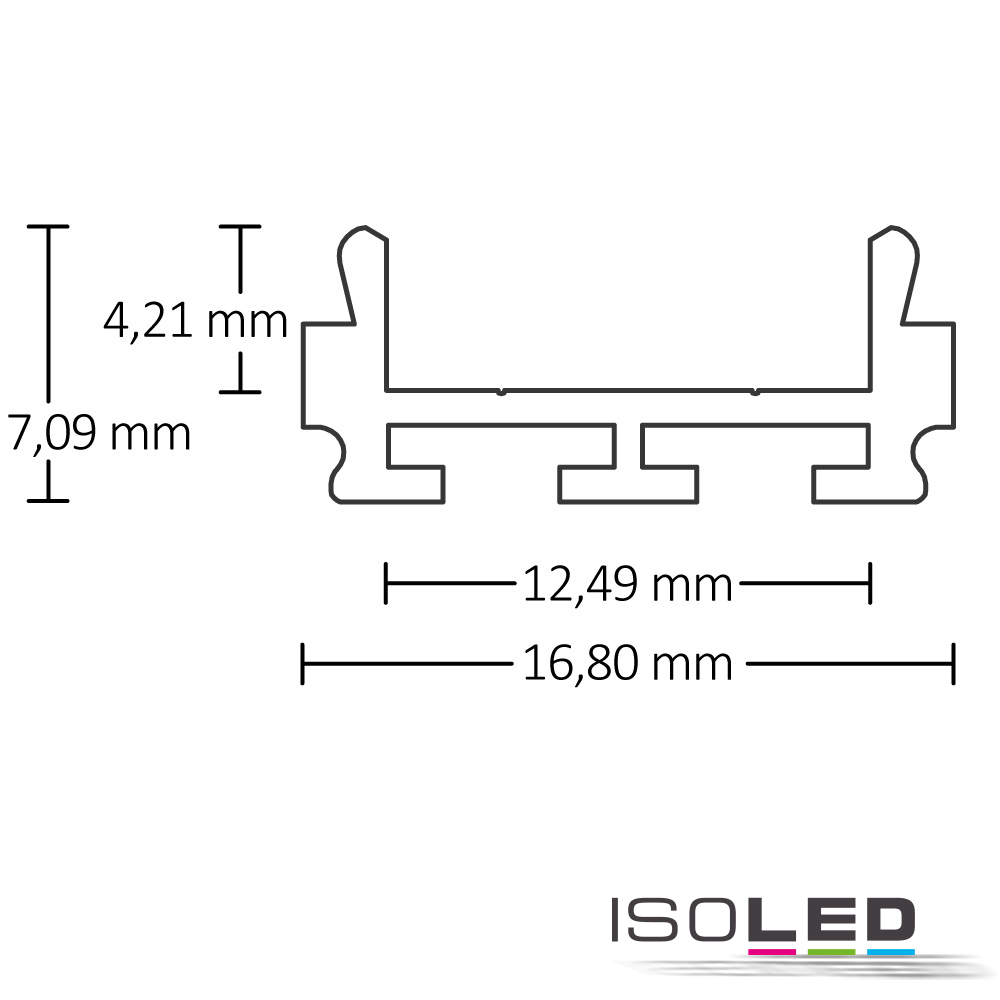 ISOLED LED Aufbauprofil SURF12 RAIL Aluminium Pic_1