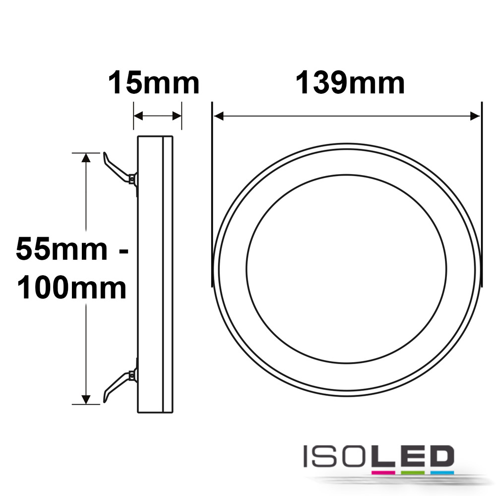 ISOLED LED Aufbau/Einbauleuchte Slim Flex, 6W Pic_1