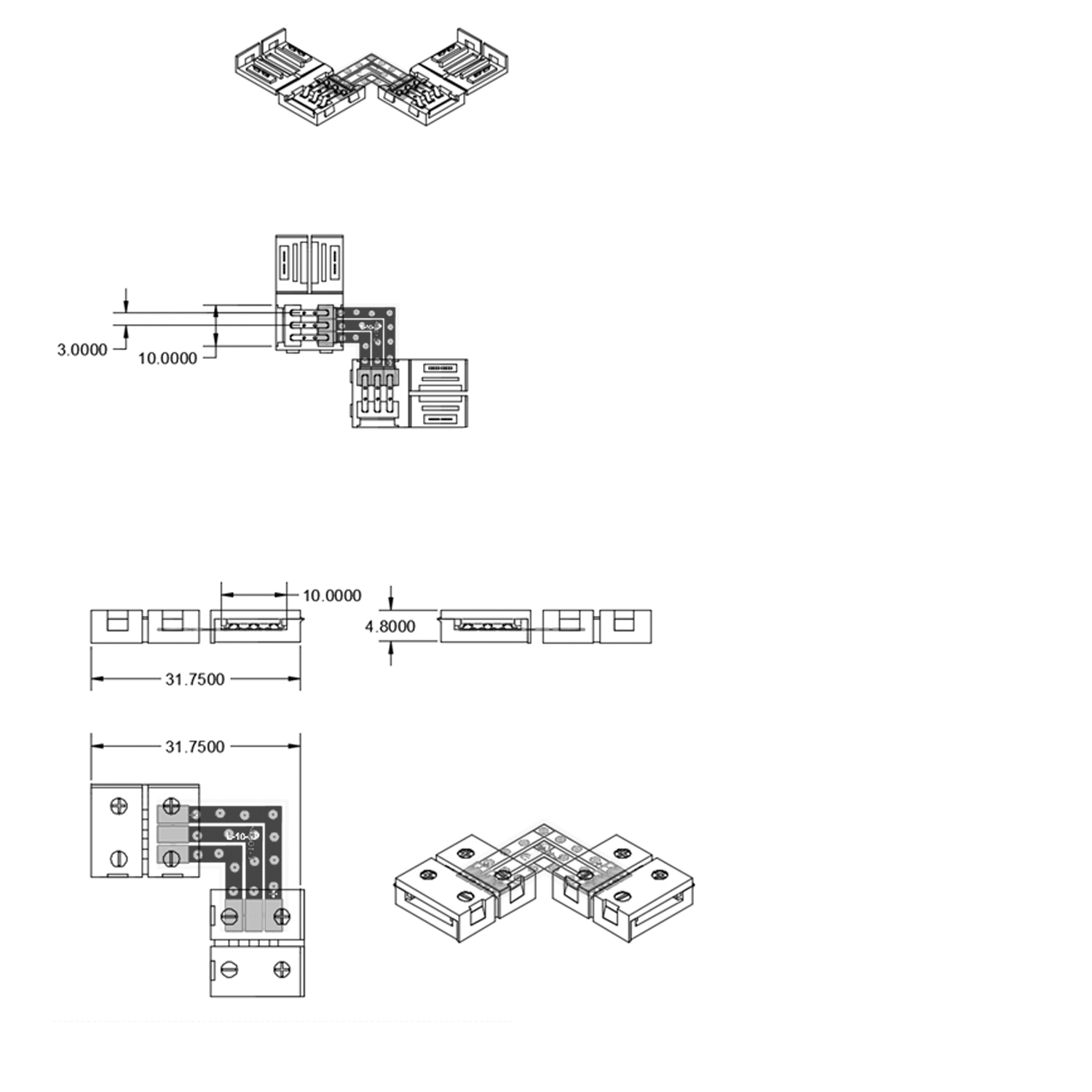ISOLED Clip-Eck-Verbinder (max. 5A) für 3-pol. Pic_1