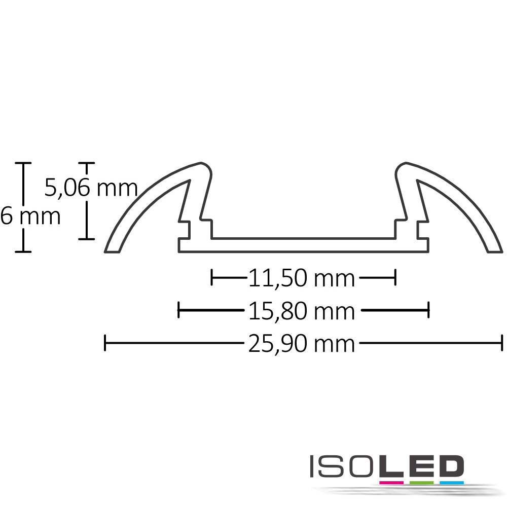 ISOLED LED Aufbauprofil SURF11 Aluminium Pic_1