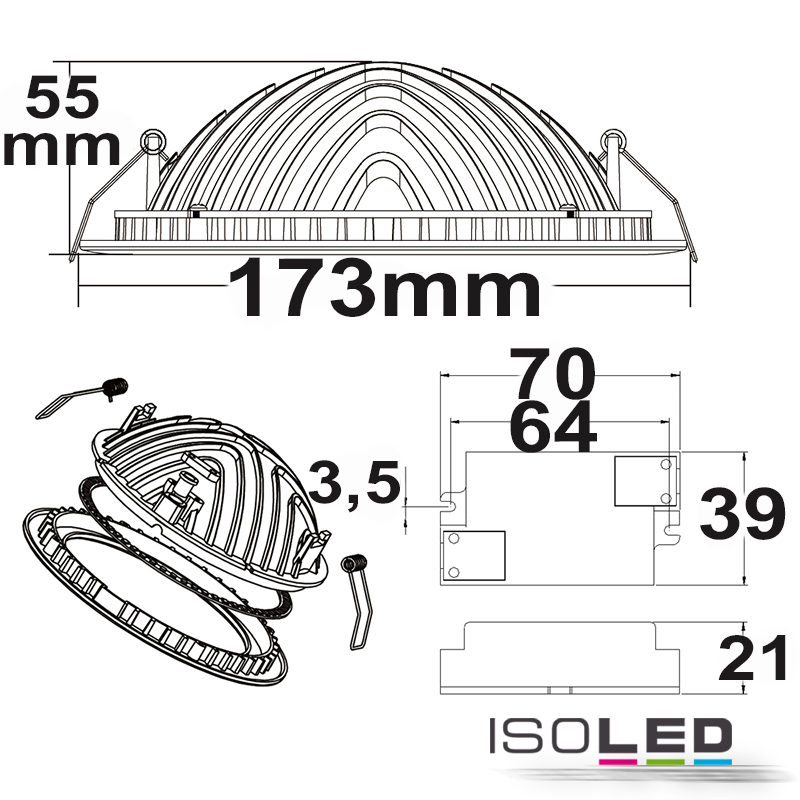 ISOLED LED Downlight LUNA 18W Pic_1