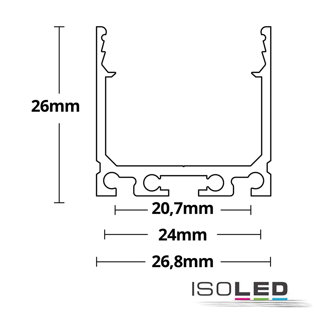 ISOLED LED Aufbauprofil SURF24 Aluminium Pic_1