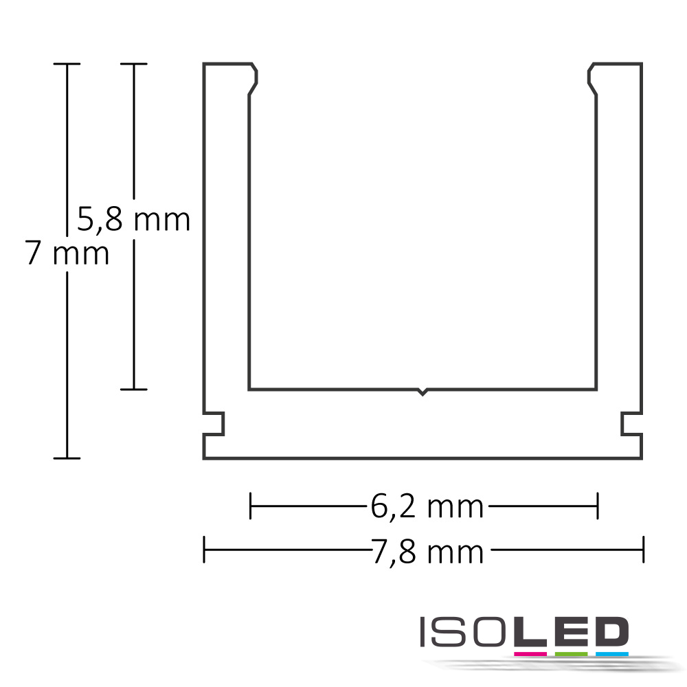 ISOLED LED Aufbauprofil SURF6 Aluminium Pic_2