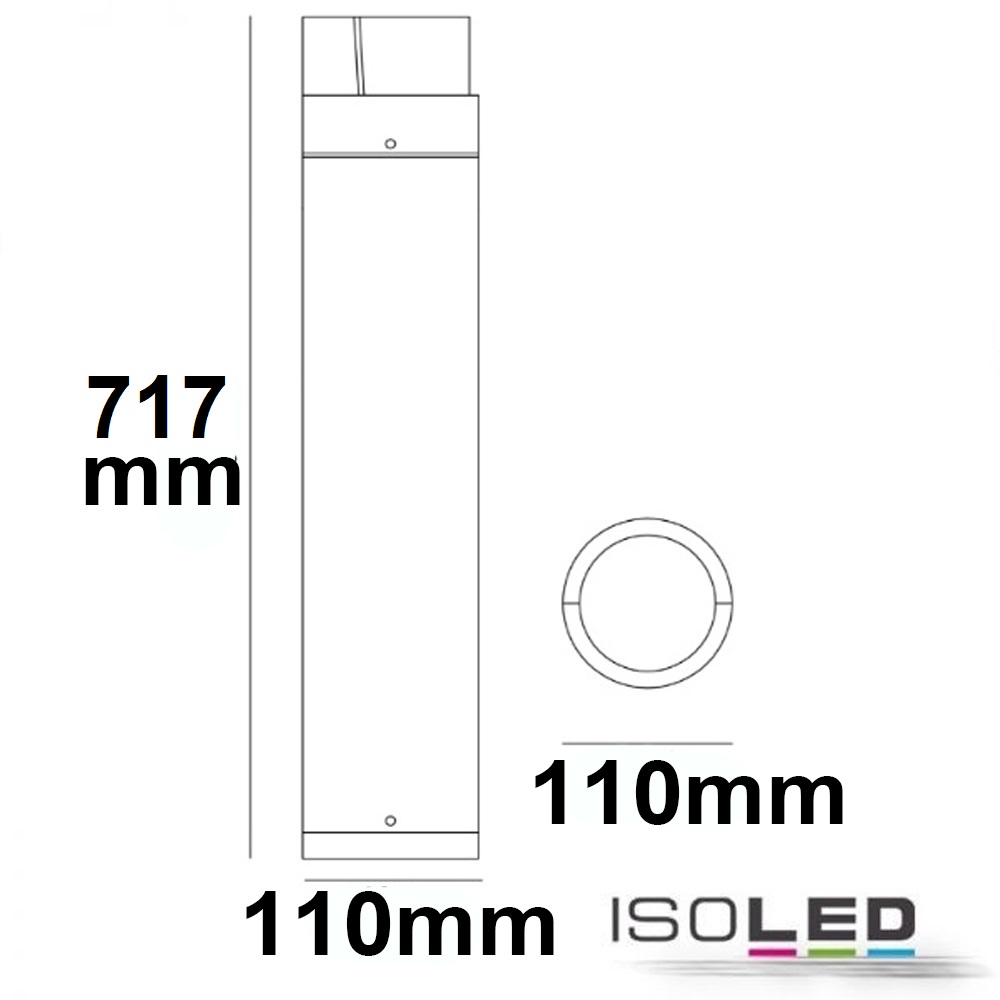 ISOLED LED Wegeleuchte Poller-6, 70cm Pic_3