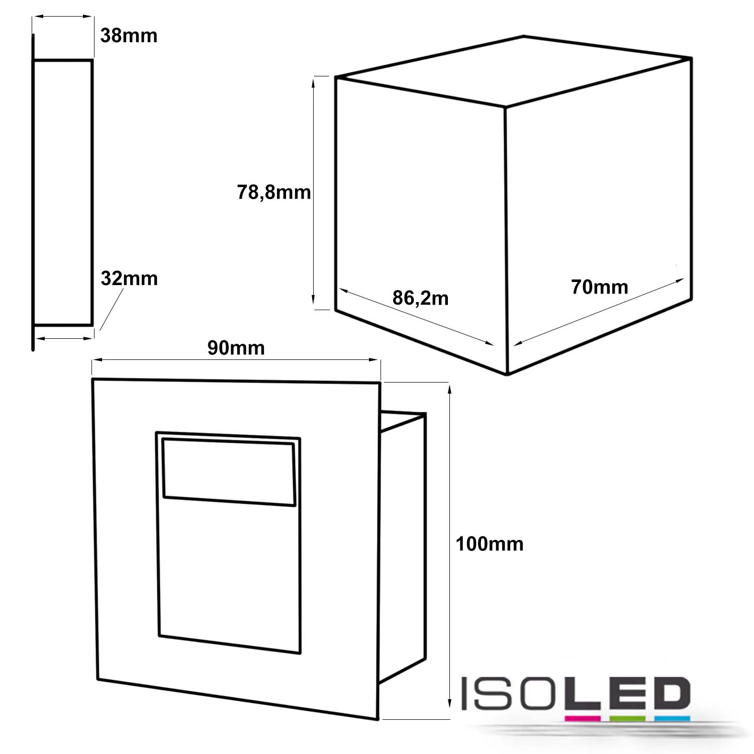 ISOLED LED Einbauleuchte rechteckig IP44 Pic_1