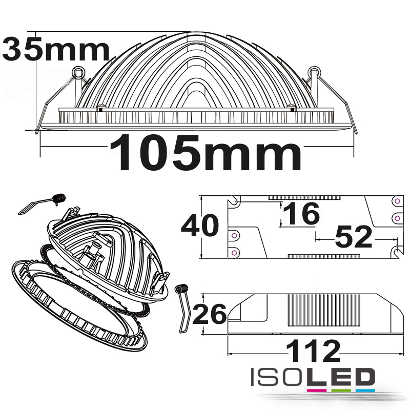 ISOLED LED Downlight LUNA 8W Pic_1