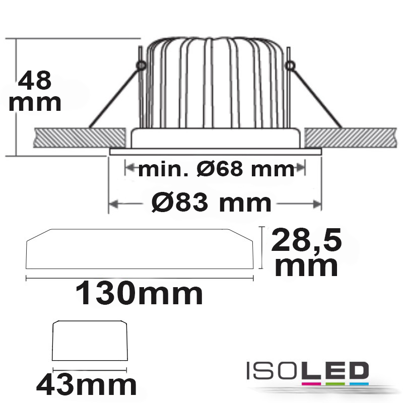 ISOLED LED Einbaustrahler Sys-68, 10W Pic_1