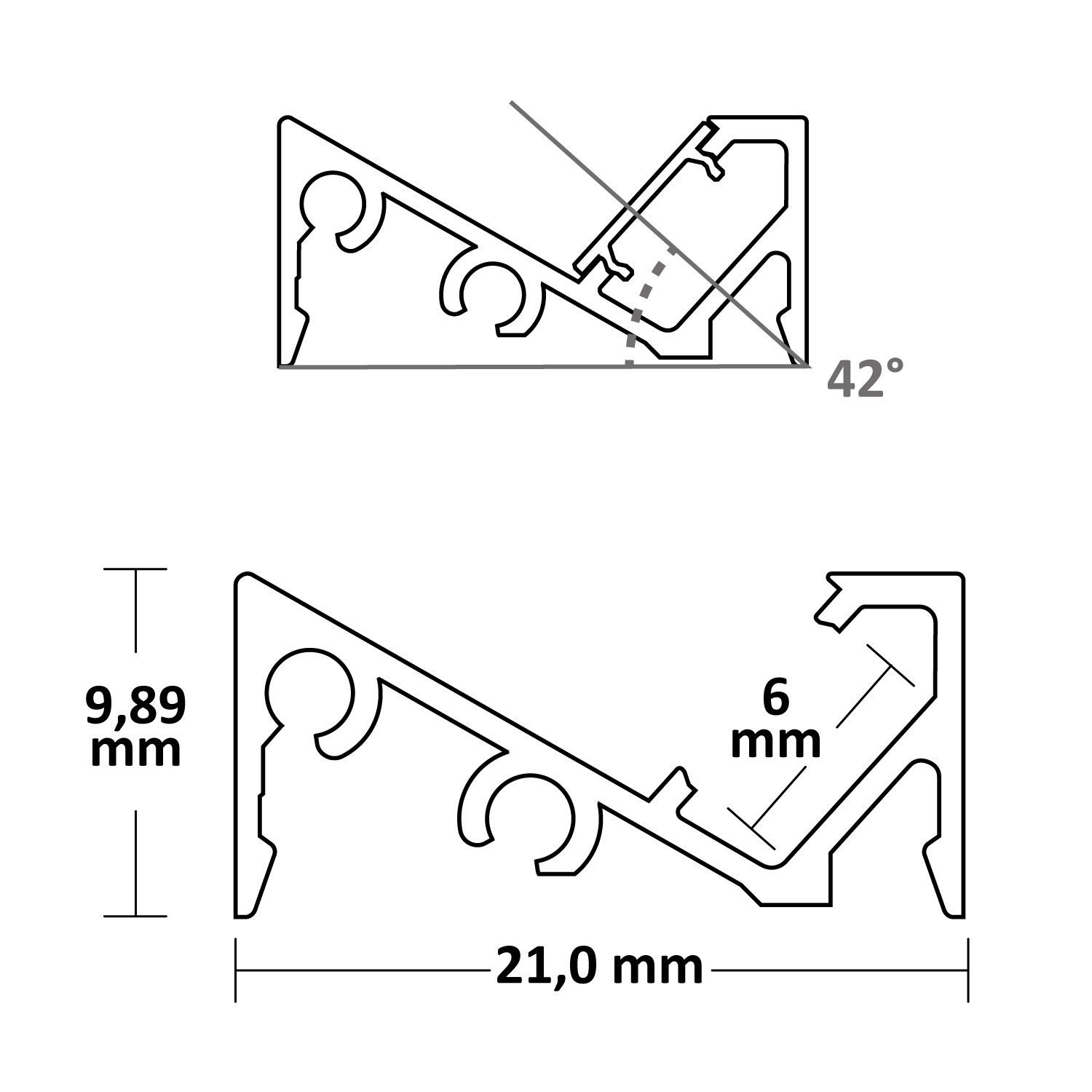 ISOLED LED Einbauprofil FURNIT6 D Aluminium Pic_1