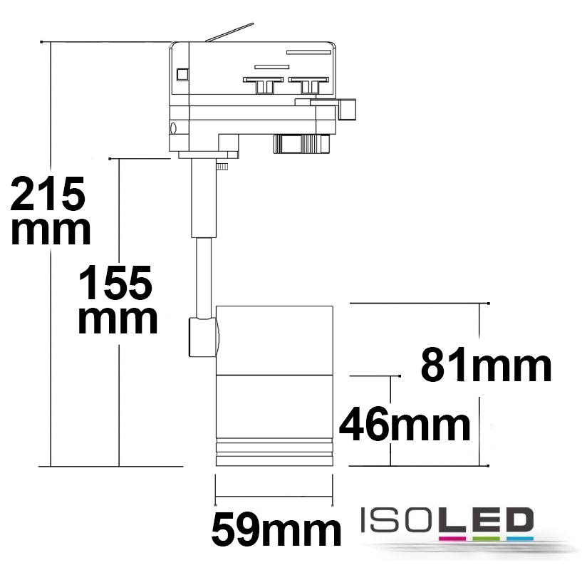 ISOLED 3-PH Schienen-Adapter für GU10-Spots Pic_1
