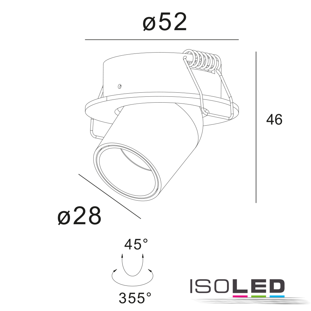 ISOLED LED Einbauleuchte Pipe MiniAMP weiß Pic_2
