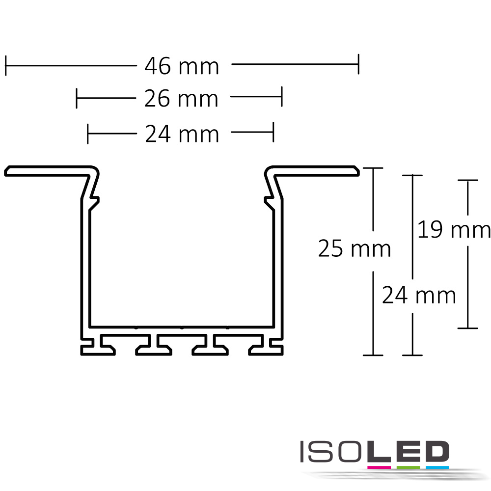ISOLED LED Einbauprofil WING20 Flansch Pic_2