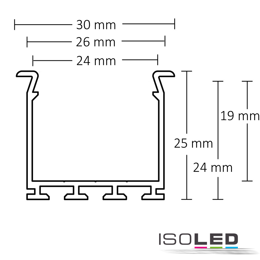 ISOLED LED Einbauprofil WING20 Miniflansch Pic_2