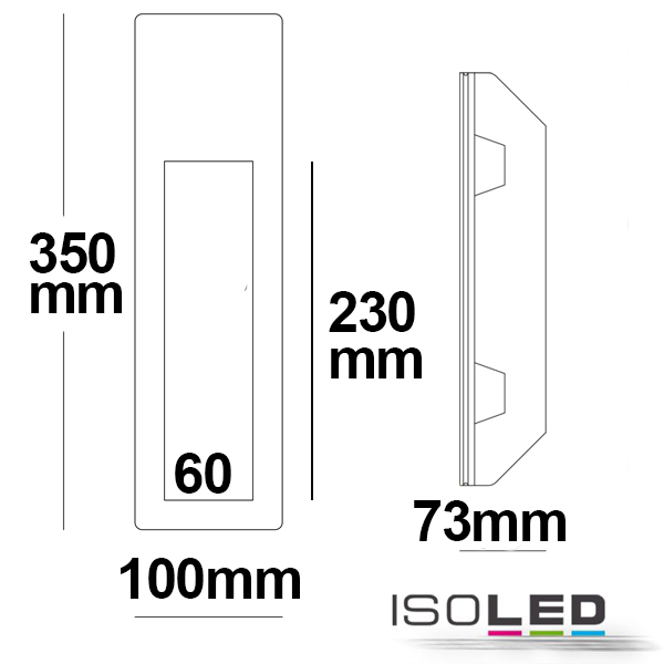 ISOLED Gips-Wand-Einbauleuchte, länglich, GU10 Pic_1
