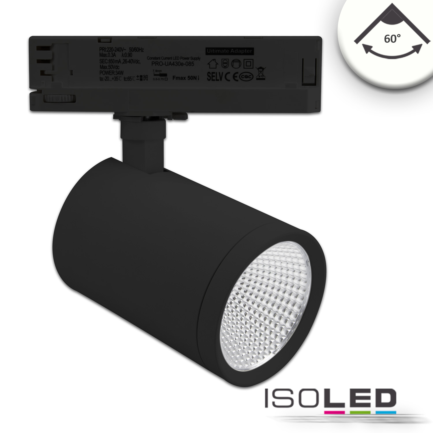 ISOLED 3-PH Schienen-Strahler, 35W, 60° Pic_2
