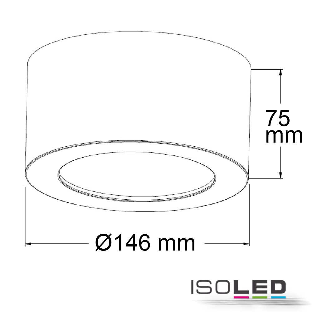 ISOLED LED Aufbauleuchte LUNA 15W, weiß Pic_1