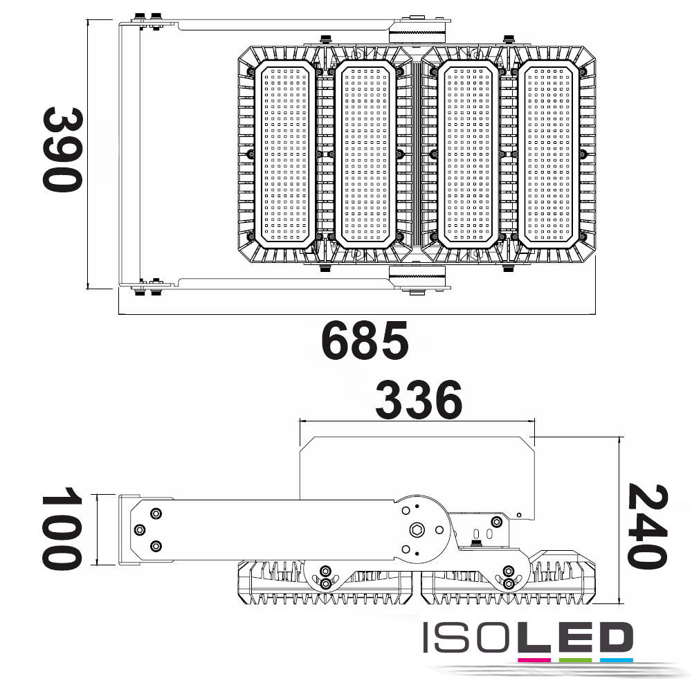 ISOLED LED Flutlicht 450W, 130x40° Pic_1