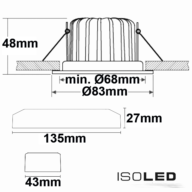 ISOLED LED Einbaustrahler Sys-68, 10W Pic_1