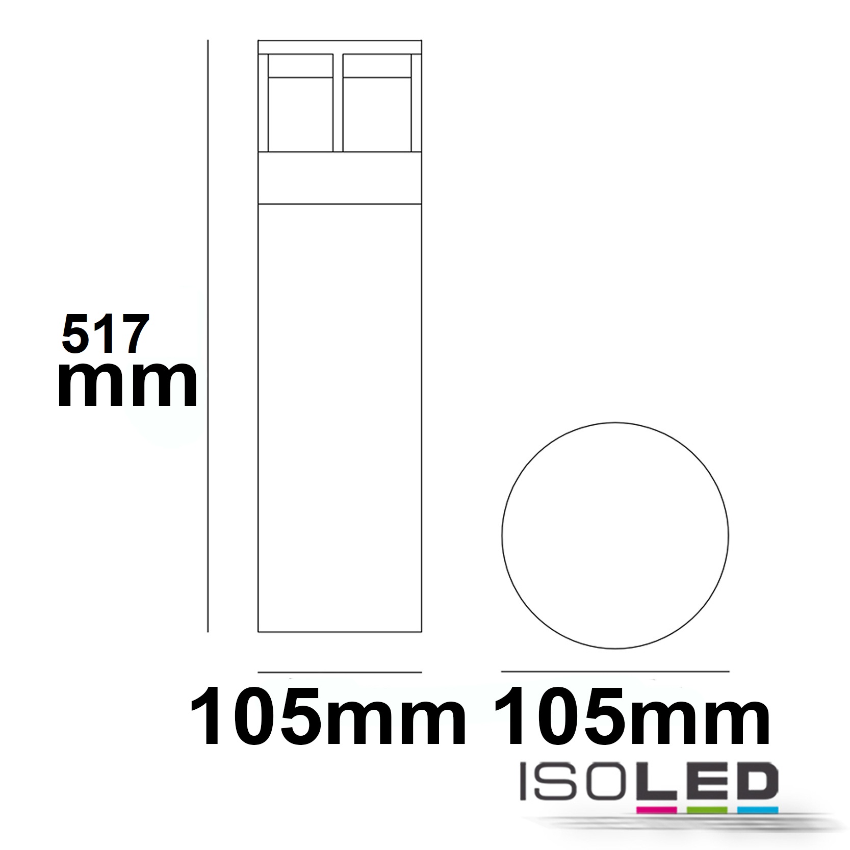 ISOLED LED Wegeleuchte Poller-5, 50cm Pic_2