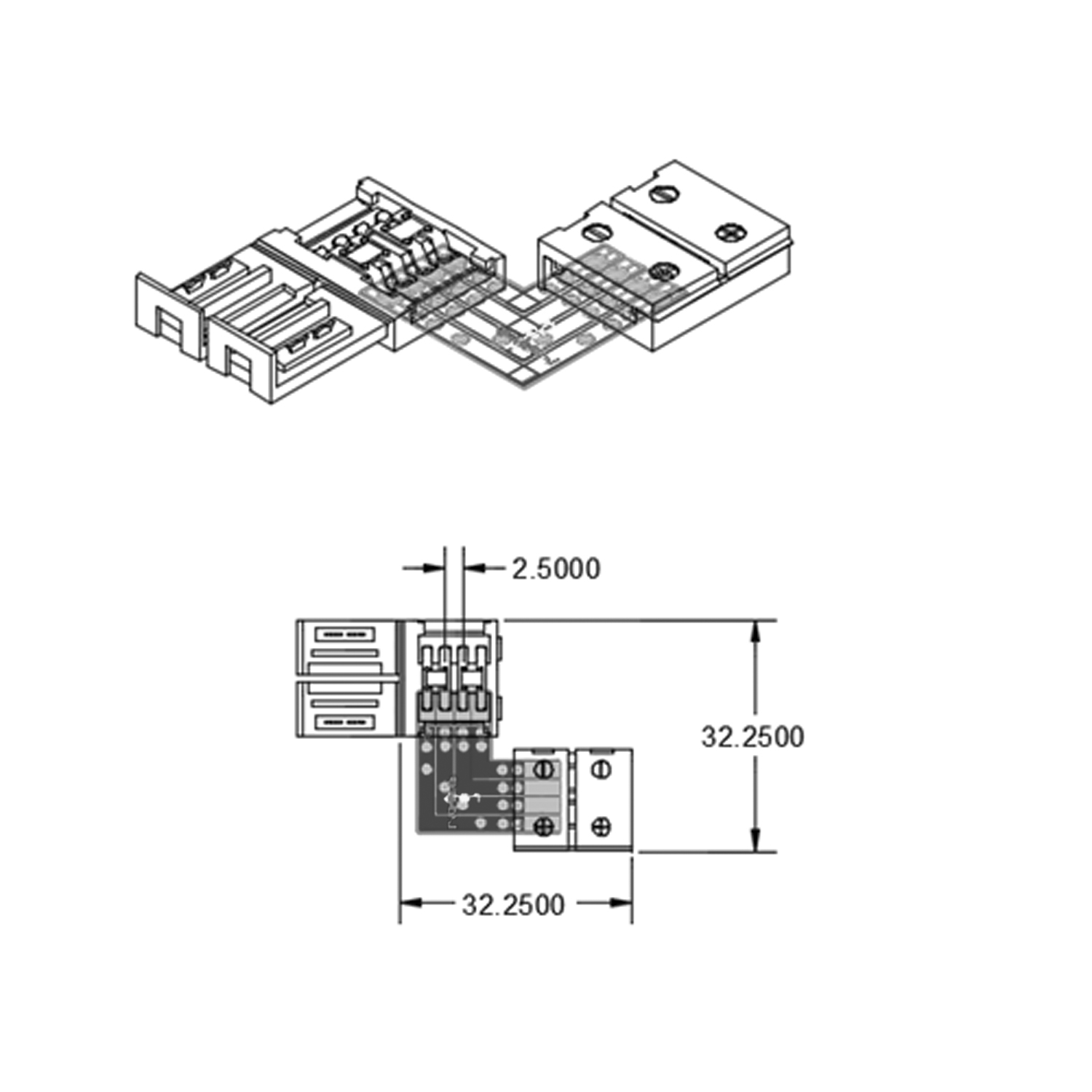 ISOLED Clip-Eck-Verbinder (max. 5A) für 2-pol. Pic_1