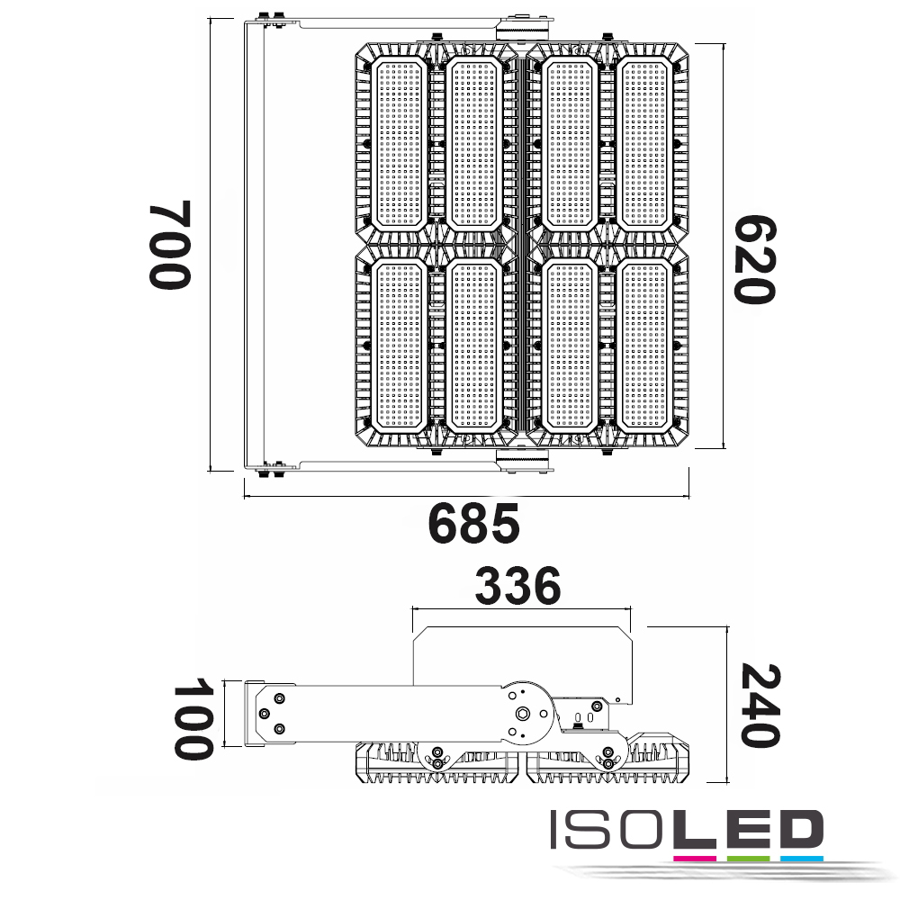 ISOLED LED Flutlicht 900W, 130x25° Pic_2