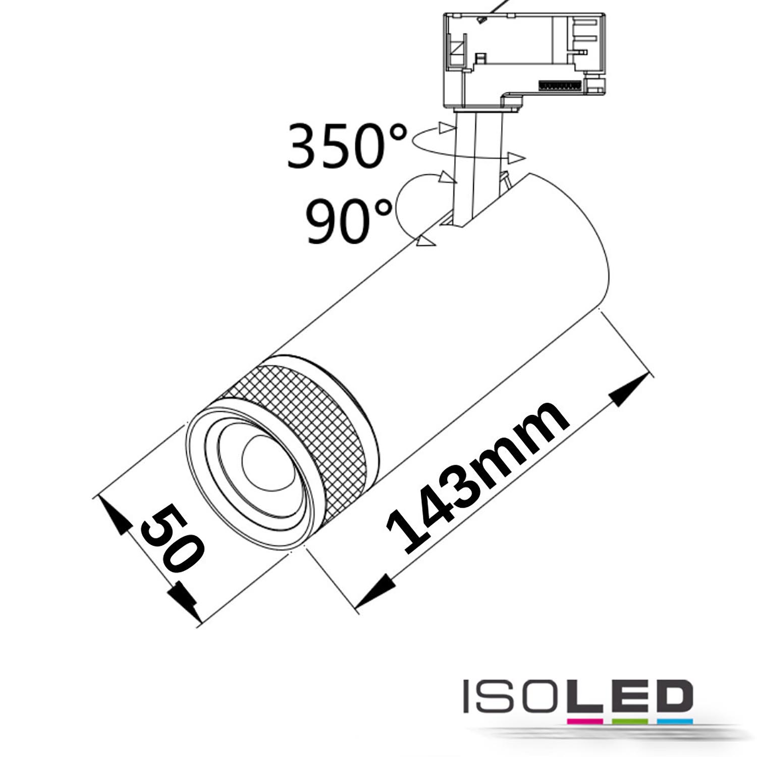 ISOLED 3-PH Schienen-Strahler fokussierbar, 8W Pic_2