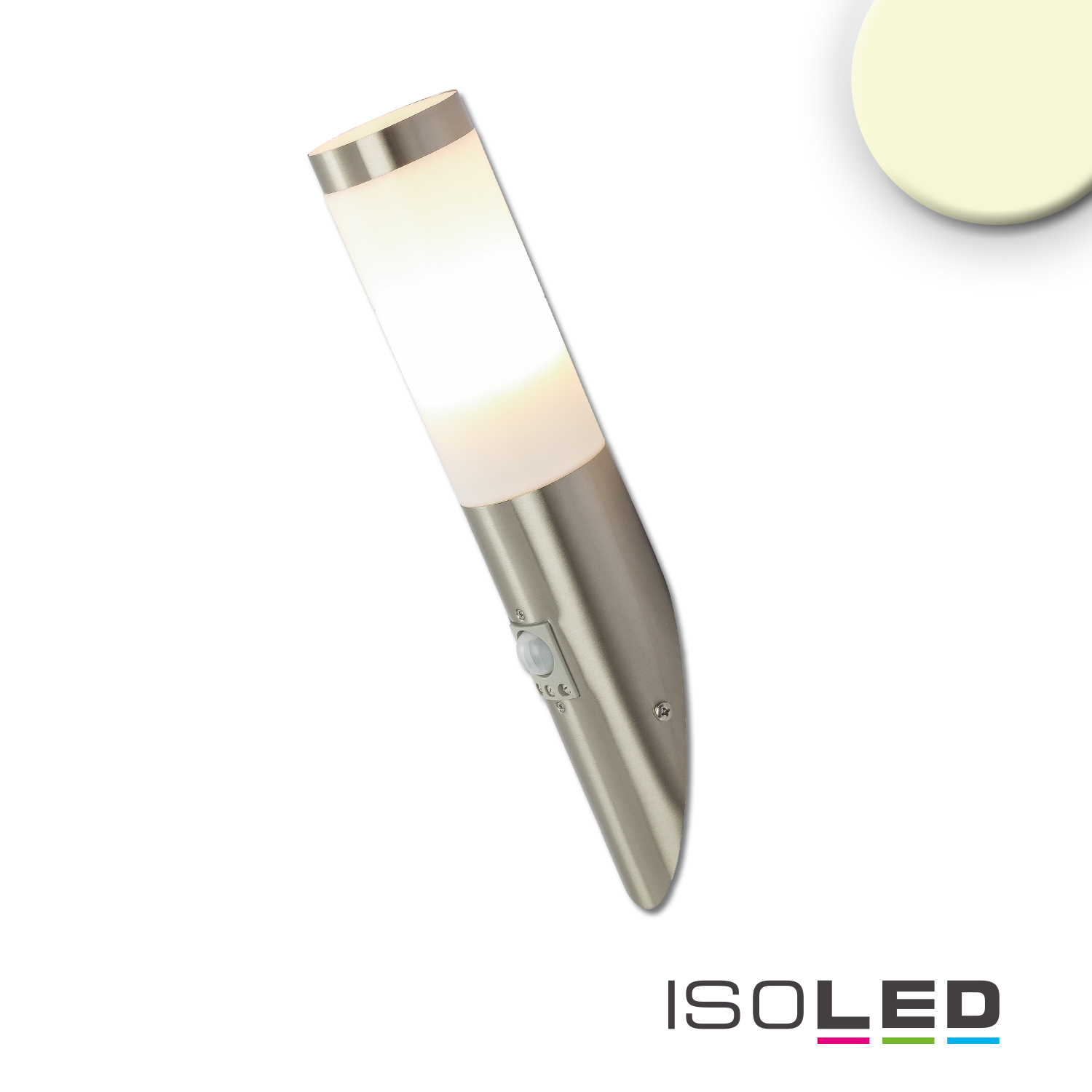 ISOLED Wandleuchte edelstahl, IP44, PIR Pic_2
