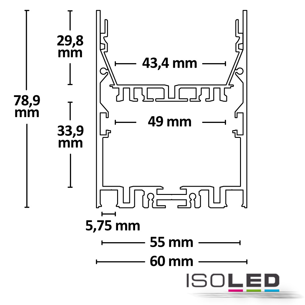 ISOLED LED Leuchtenprofil LAMP40 Up+Down Pic_2