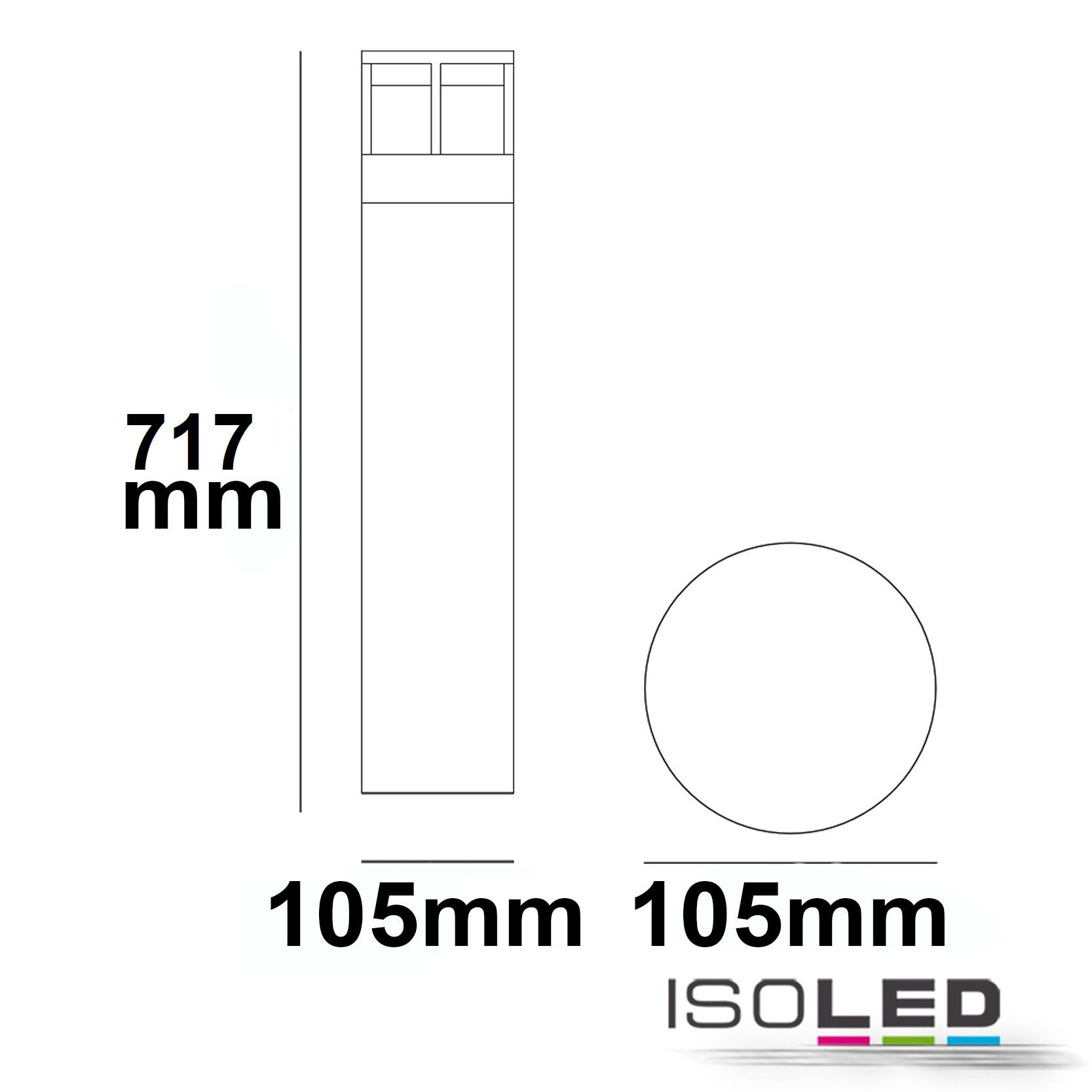 ISOLED LED Wegeleuchte Poller-5, 70cm Pic_2
