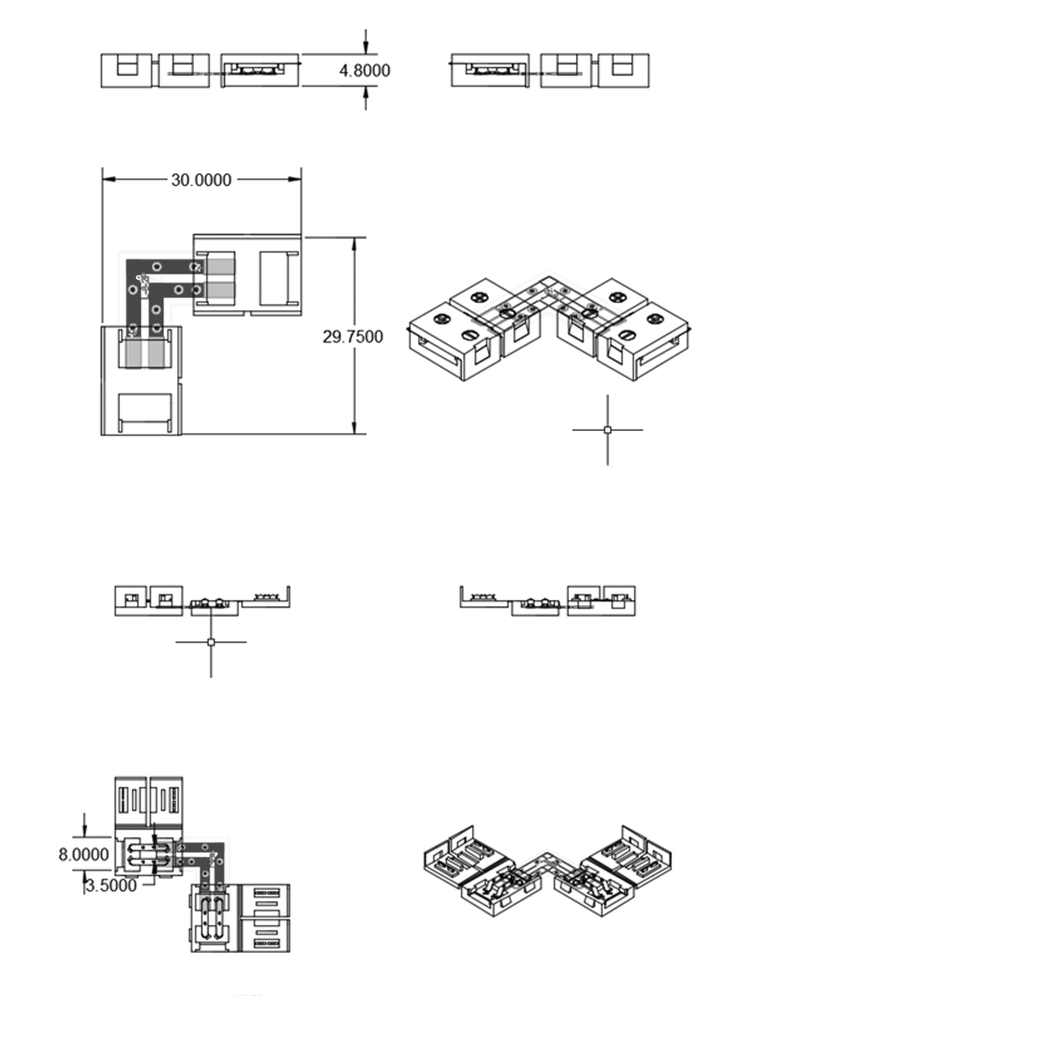ISOLED Clip-Eck-Verbinder (max. 5A) für 2-pol. Pic_1