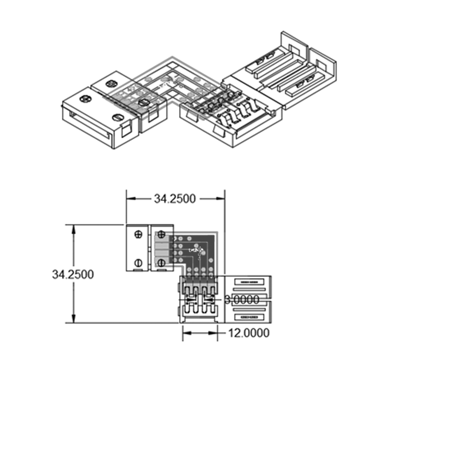 ISOLED Clip-Eck-Verbinder (max. 5A) für 2-pol. Pic_1