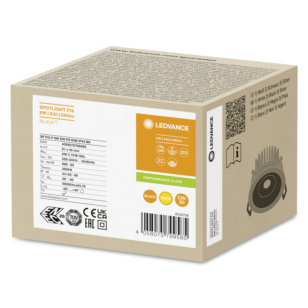 Ledvance SP FIX P 8W 930 PS DIM IP44 BK Pic_1