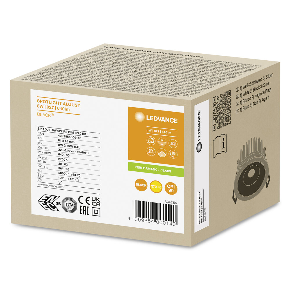 Ledvance SP ADJ P 8W 927 PS DIM IP20 BK Pic_2