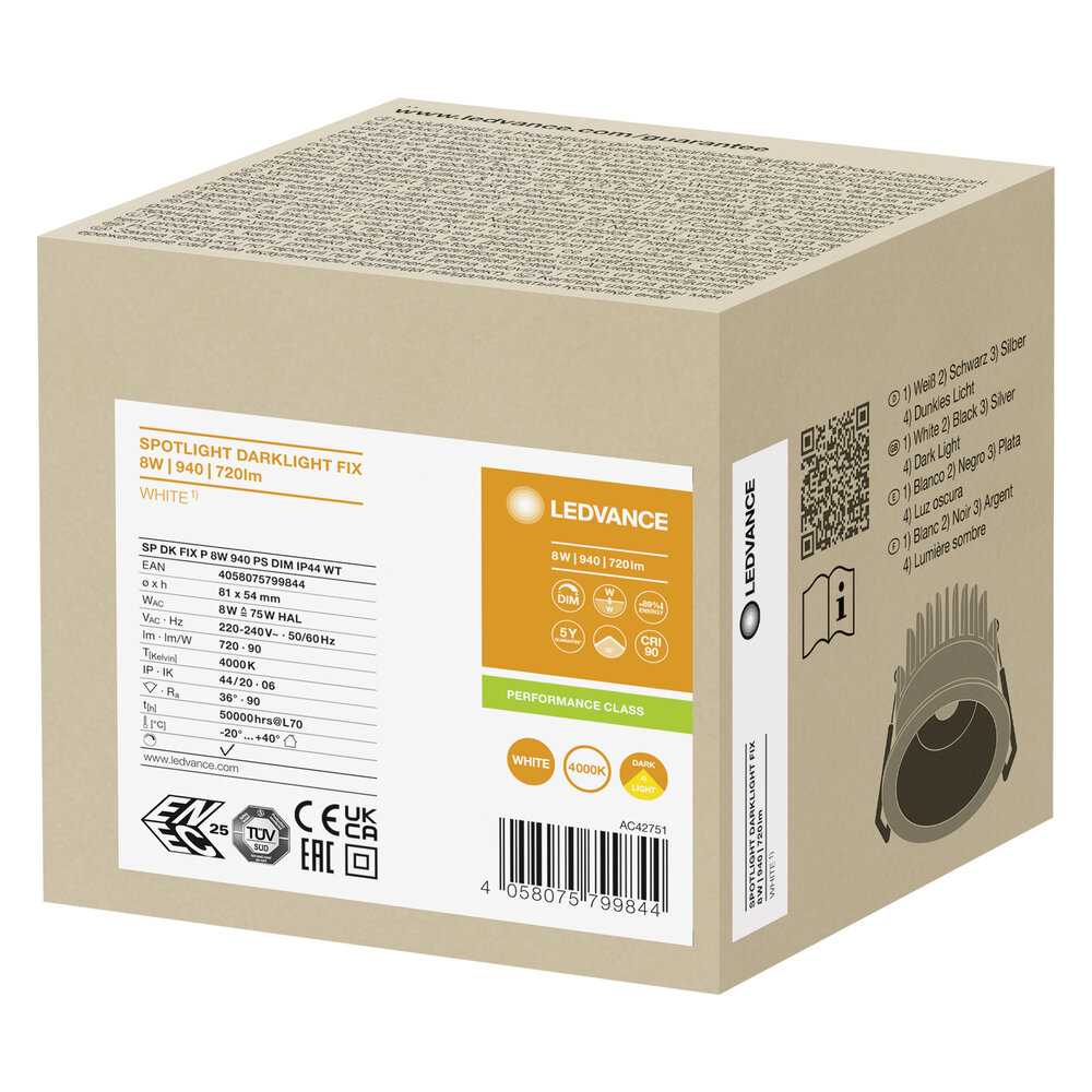 Ledvance SP DK FIX P 8W 940 PS DIM IP44 WT Pic_1