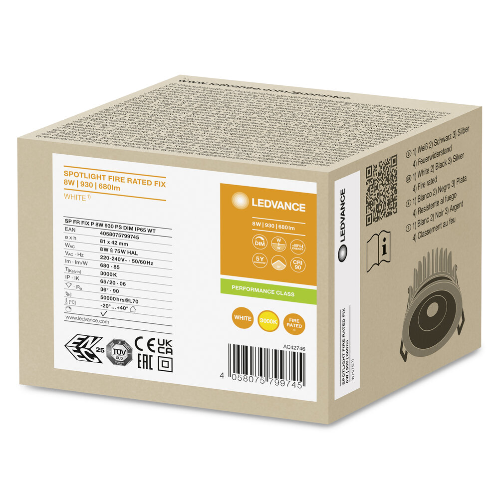 Ledvance SP FP FIX P 8W 930 PS DIM IP65 WT Pic_1