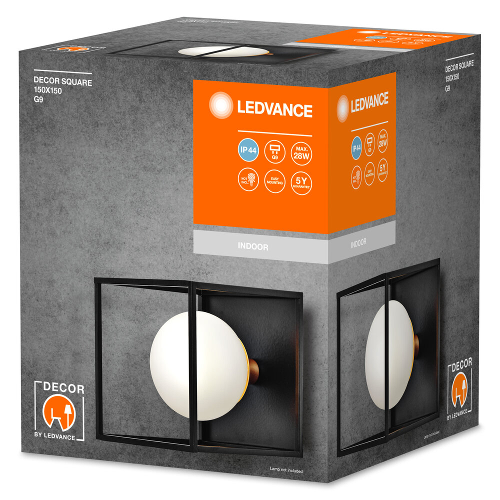 Ledvance Decor Square 150x150mm G9 IP44 BK Pic_2
