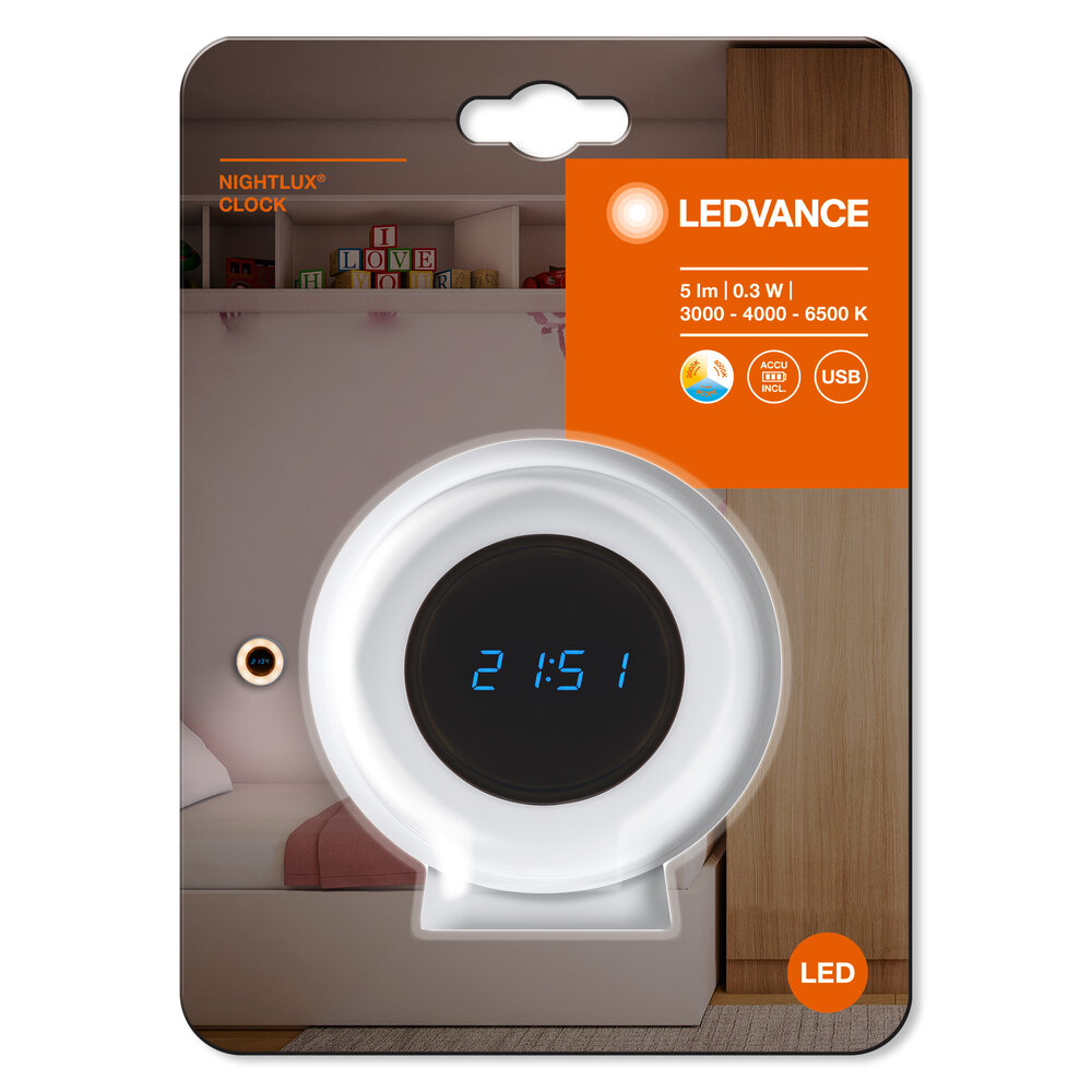 LEDVANCE GMBH Nightlux Clock 0.3W WT Pic_1