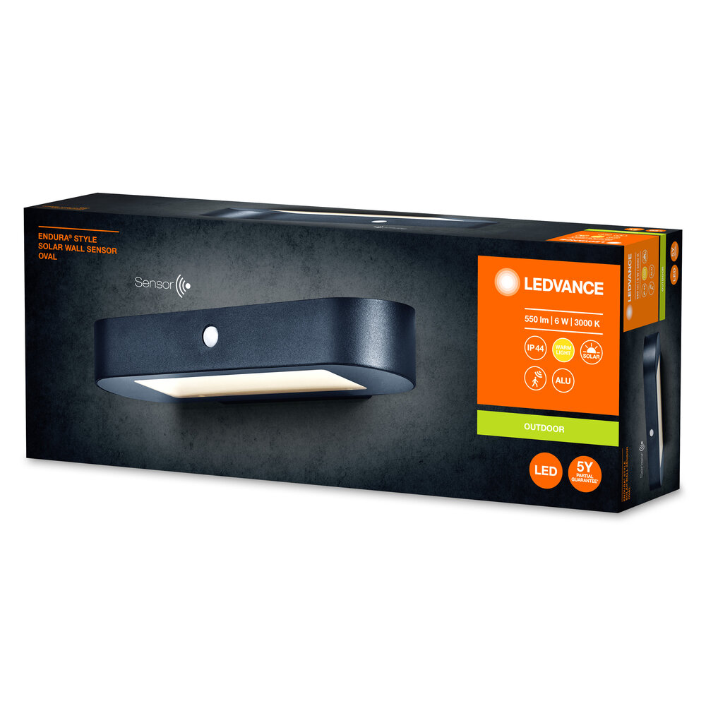 Ledvance ENDURA Style Solar Oval Wall Sensor 6W 3000K Pic_1