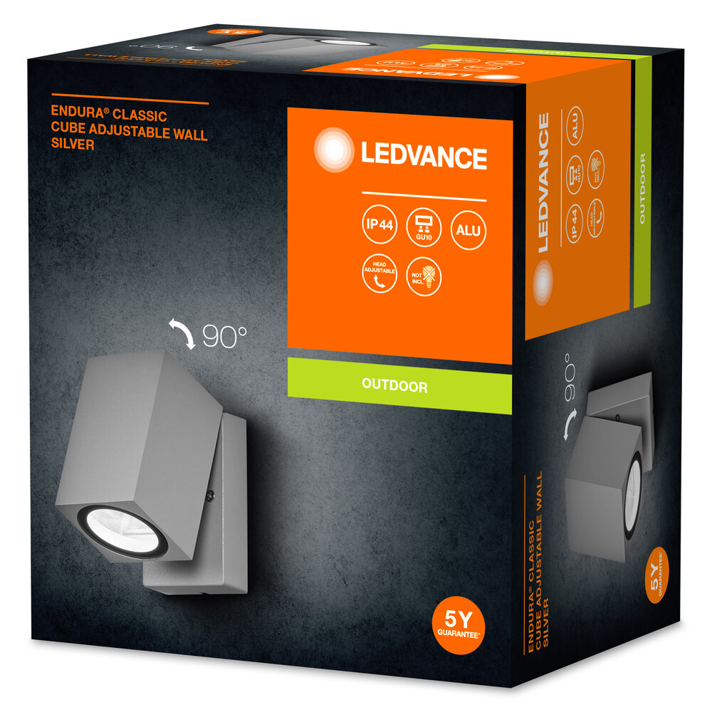 Ledvance ENDURA Classic Cube Adjustable Wall Silver Pic_1
