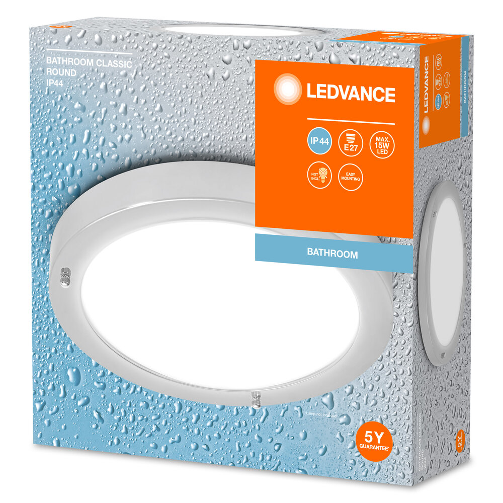 Ledvance Bathroom Ceiling 310mm E27 Chrome Pic_1