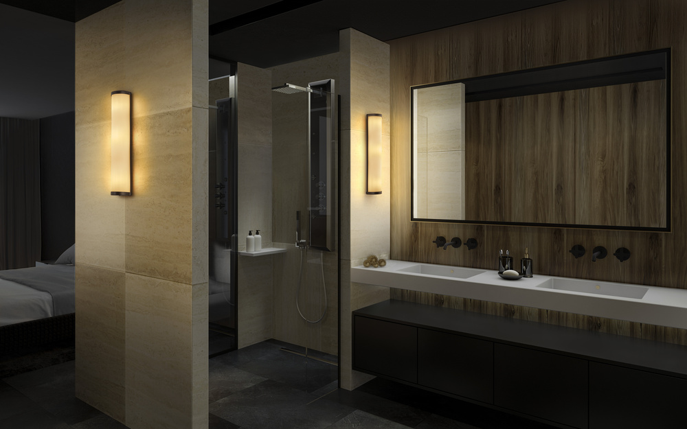 Ledvance Bathroom Wall 455mm E14 Black Pic_1