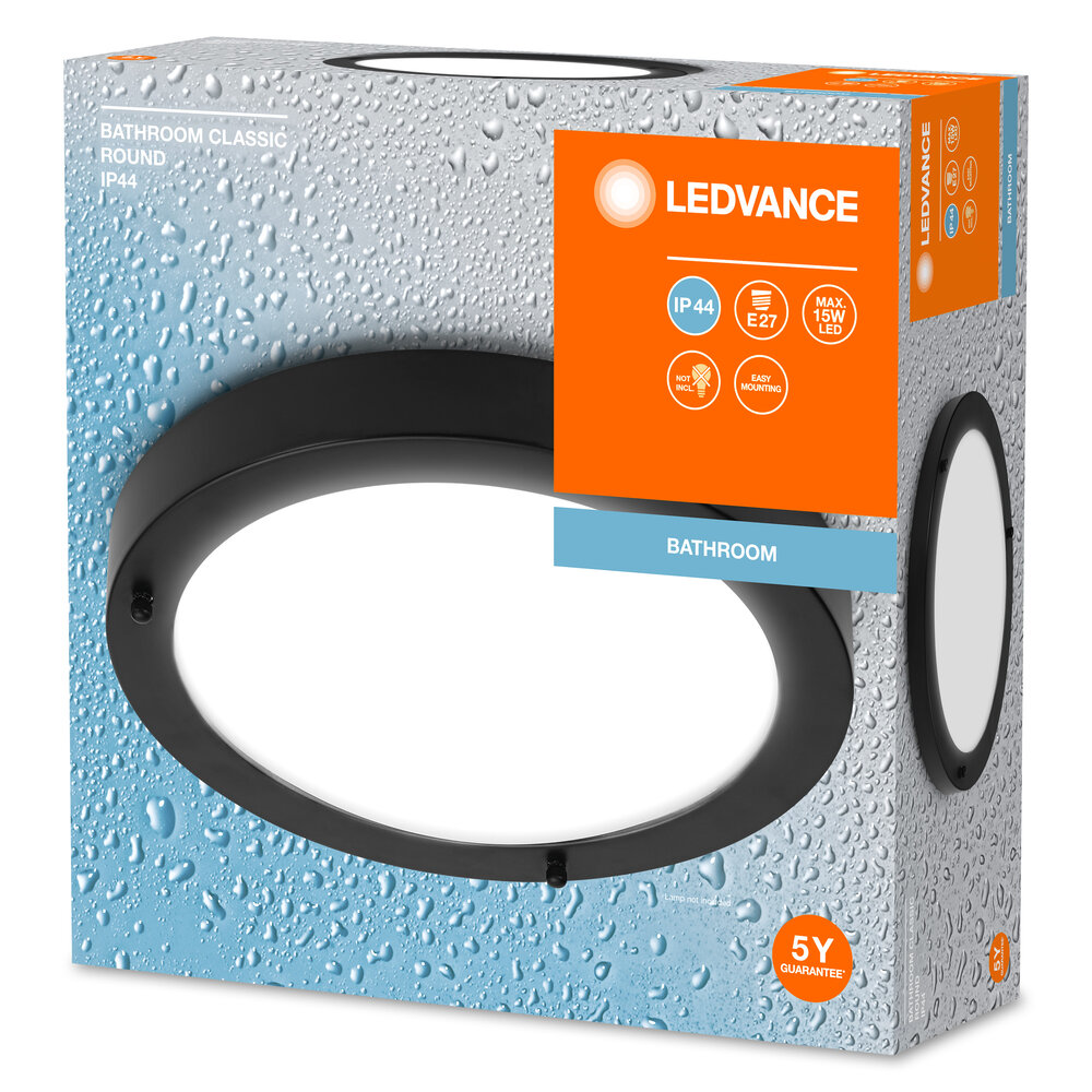 Ledvance Bathroom Ceiling 310mm E27 Black Pic_1