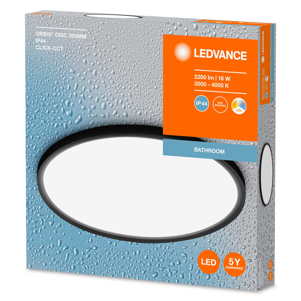 Ledvance LED Bathroom Ceiling 300mm Black Click-CCT Pic_2