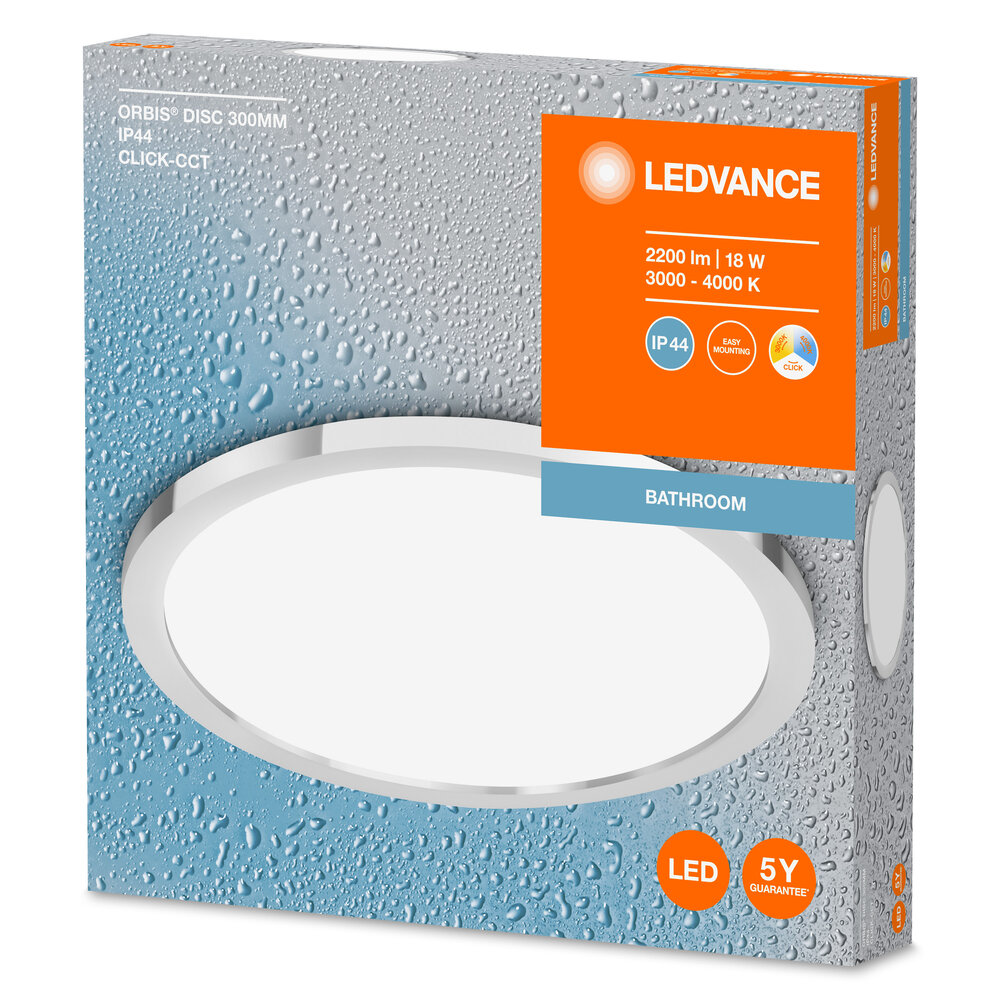 Ledvance LED Bathroom Ceiling 300mm Chrome Click-CCT Pic_2