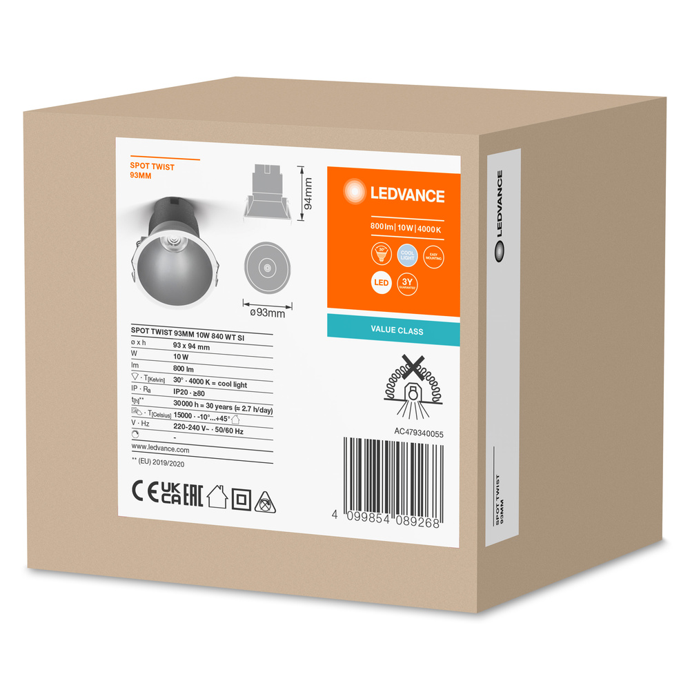 Ledvance Spot Twist 93mm 10W 4000K White Silver Pic_1
