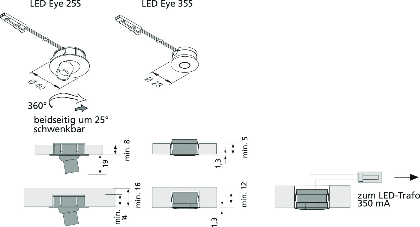 Hera, Enger LED Eye 35S 1W ww edelstahloptik Pic_2