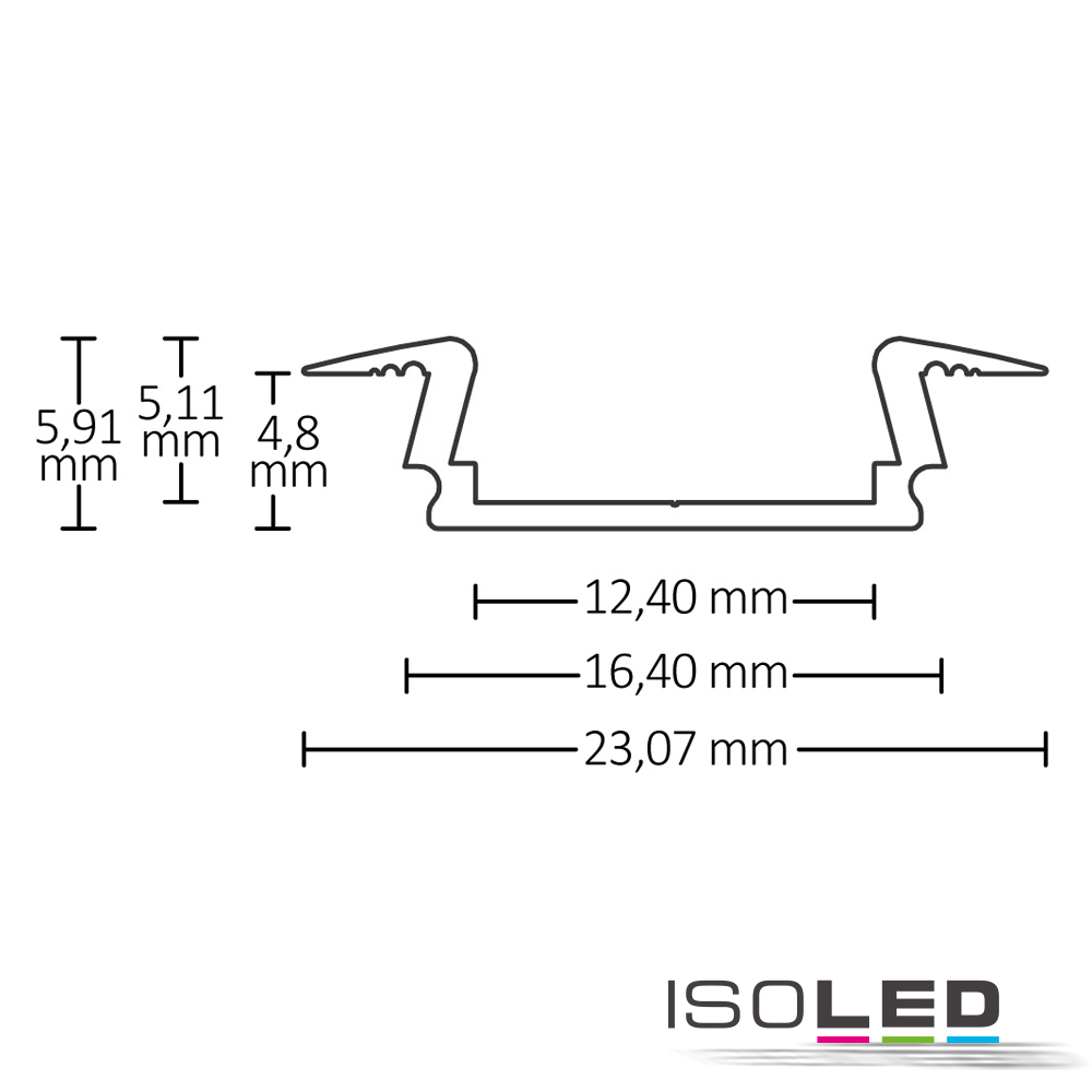 ISOLED LED Einbauprofil DIVE12 FLAT schwarz Pic_1